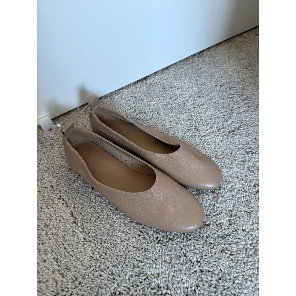 everlane THE DAY GLOVE Flats Leather Tan Size 6.5 Mint Condition Preppy - Picture 2 of 4
